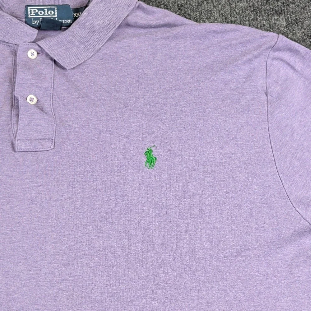 Polo Ralph Lauren Mens XXL Purple Heather Cotton Short Sleeve Polo Shirt